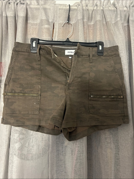 pistola Pants - pistola olive brown camo cargo shorts with zip pockets